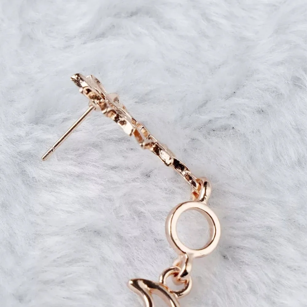 Gold Sun & Moon Dangle Earrings